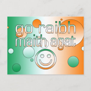 Carte Postale Cadeaux gaéliques irlandais Merci / Go Raibh Maith