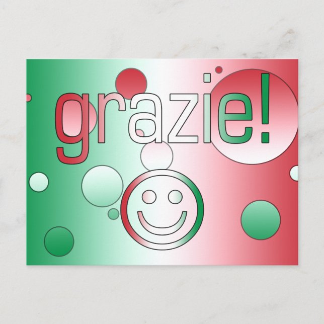 Carte Postale Cadeaux italiens : Merci / Grazie Face (Devant)