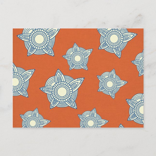 Carte Postale Cadeaux Motifs oranges et bleus (Devant)
