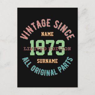 CARTE POSTALE CADEAUX PERSONNALISÉS NOM ANNIVERSAIRE ANNÉE VINTA