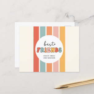 Carte Postale Cadeaux personnalisés rétro pour meilleures amies 