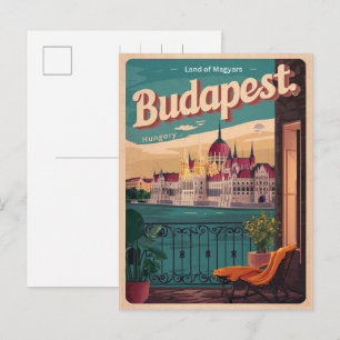 Carte Postale cadeaux pont Élisabeth vintage Budapest Hongrie