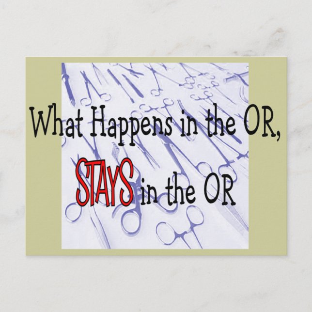 Carte Postale Cadeaux pour professionnels de la chirurgie (Devant)