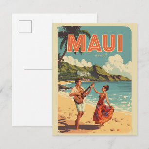 Carte Postale Cadeaux souvenirs de plage tropicale vintage Maui 