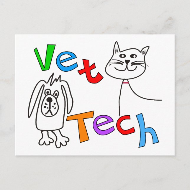 Carte Postale Cadeaux Vet Tech, Technicien Vétérinaire (Devant)