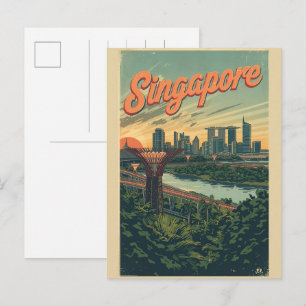 Carte Postale Cadeaux vintage Singapour - Jardins de la baie