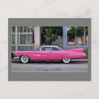 Carte Postale Cadillac Vintage rose