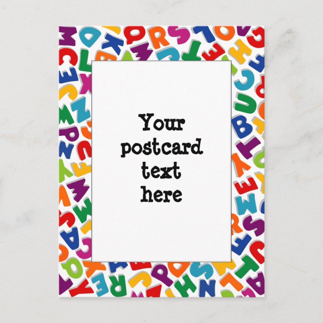 Carte Postale Cadre Alphabet (Devant)