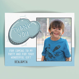 Carte Postale Cadre bleu mou Merci d'anniversaire