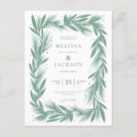 Cadre de Mariage de couronne d'hiver moderne vert