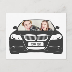 Carte Postale Cadre de voiture avec photo personnalisée drôle