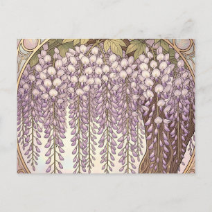 Carte Postale Cadre doré floral Art Nouveau Wisteria