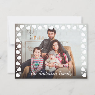Carte Postale Cadre en forme de cœur pour photos de famille en s