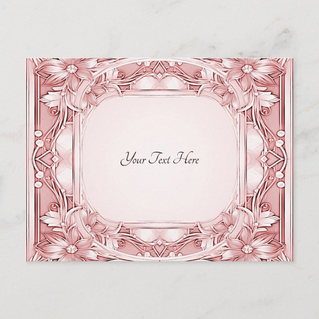 Carte postale Cadre Floral Rose (Devant)