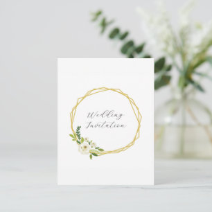 Carte Postale Cadre Floral Rose Blanche Luxueux