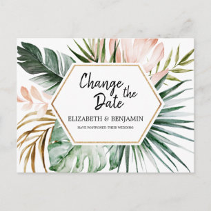 Carte Postale Cadre géométrique des Feuilles tropicaux Modifier 