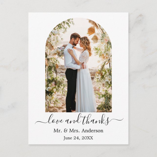 Carte Postale Cadre photo d'arche moderne Mariage Amour et Remer (Devant)