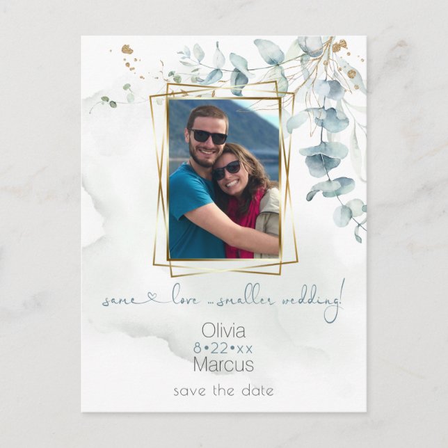 Carte Postale Cadre photo floral Dusty Green Eucalyptus (Devant)