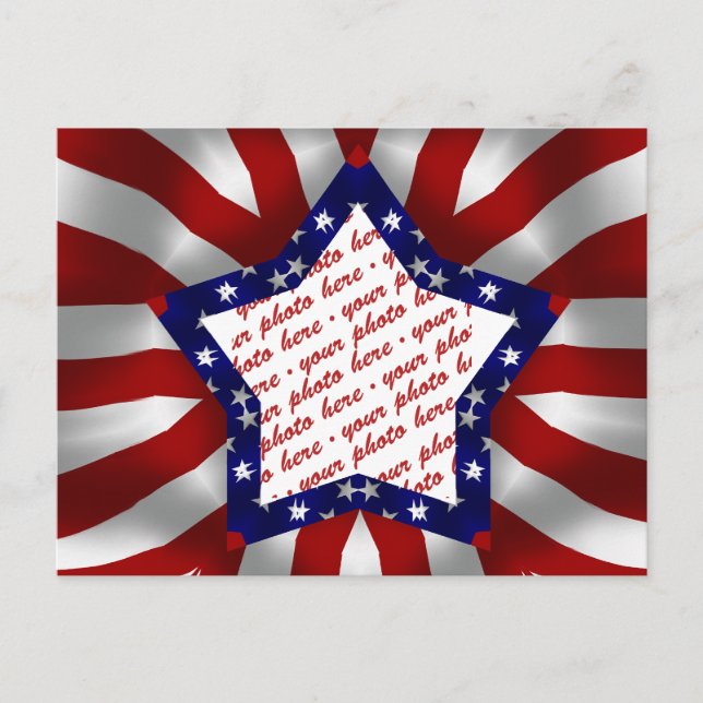 Carte Postale Cadre photo Red White & Blue Satin Star (Devant)