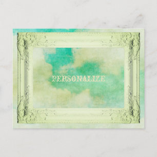 Carte Postale Cadre photo victorien ciel nuage peinture sarcelle