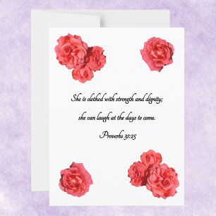 Carte Postale Cadres de rose rouge Bible personnalisées Verbes d