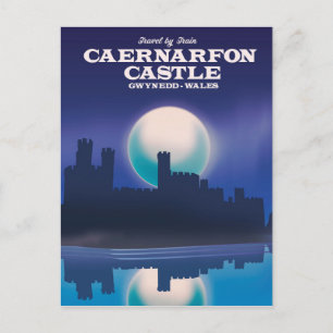 Carte Postale Caernarfon Castle, affiche de voyage de Galles Gwy