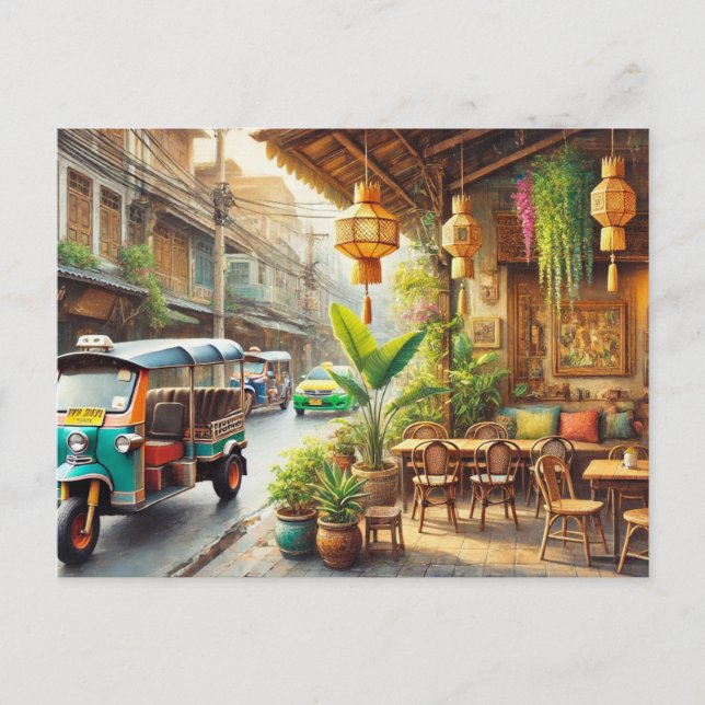 Carte Postale Café à Bangkok Thaïlande (Devant)