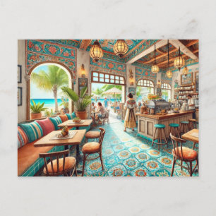 Carte Postale Café à Cancun Mexique