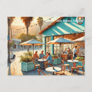 Carte Postale Café à Père Noël Barbara en Californie