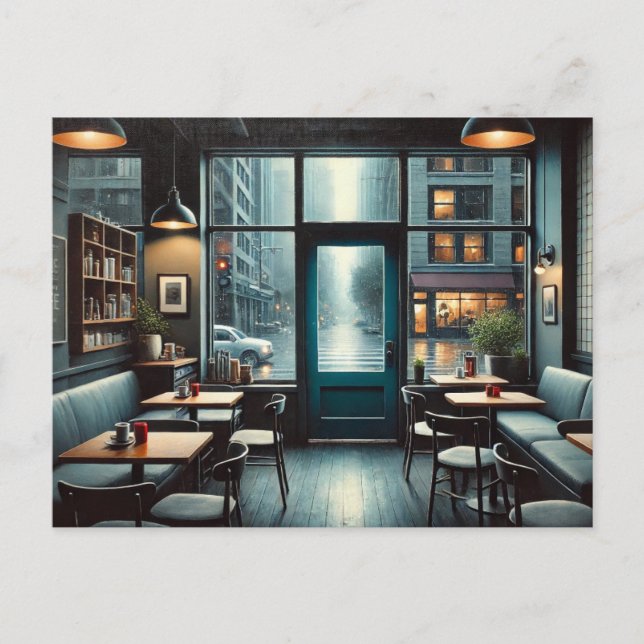 Carte Postale Café à Rainy Seattle (Devant)