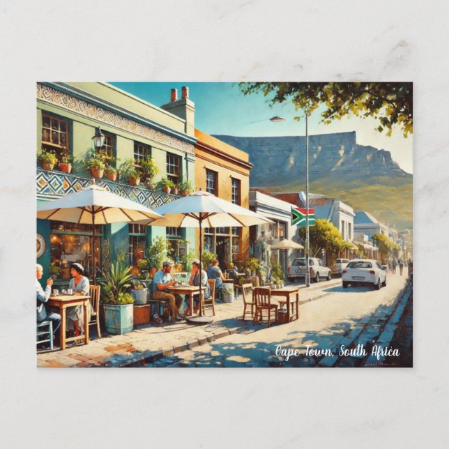 Carte Postale Café au Cap Afrique du Sud (Devant)