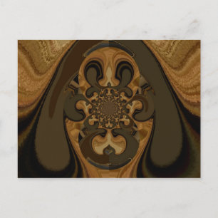 Carte Postale Café Brown Flux Kaleidoscope Art Imprimer