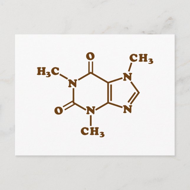 Carte Postale Café caféine Formule chimique moléculaire (Devant)