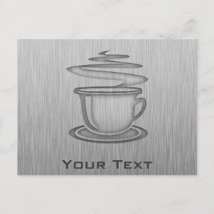 Carte Postale Café chaud ; look métal