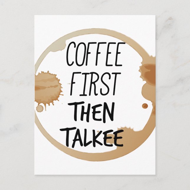 Carte Postale Café D'Abord Puis Talkee Talkee Talking Mug Stains (Devant)