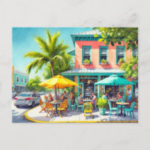 Café dans Key West Aquarelle Peinture