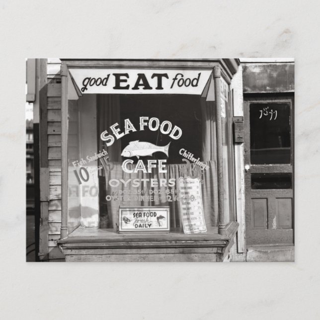 Carte Postale Café de fruits de mer, 1937 (Devant)