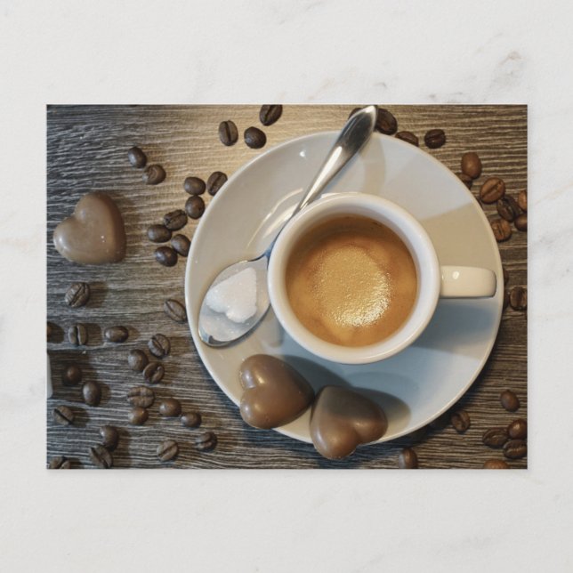 carte postale café et chocolat (Devant)