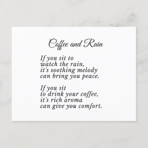 Carte Postale Café et pluie Poème pour café, pluie et poèmes lo