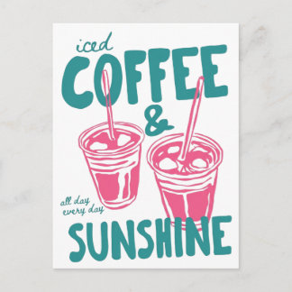 Carte Postale Café glacé et soleil