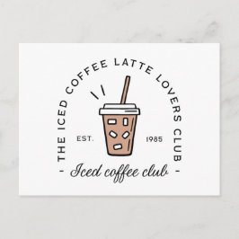 Carte Postale Café glacé latte club amoureux esthétique drôle