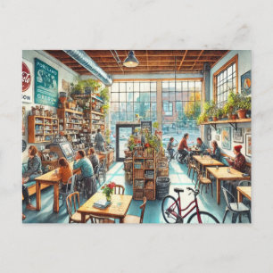 Carte Postale Café indépendant à Portland Oregon