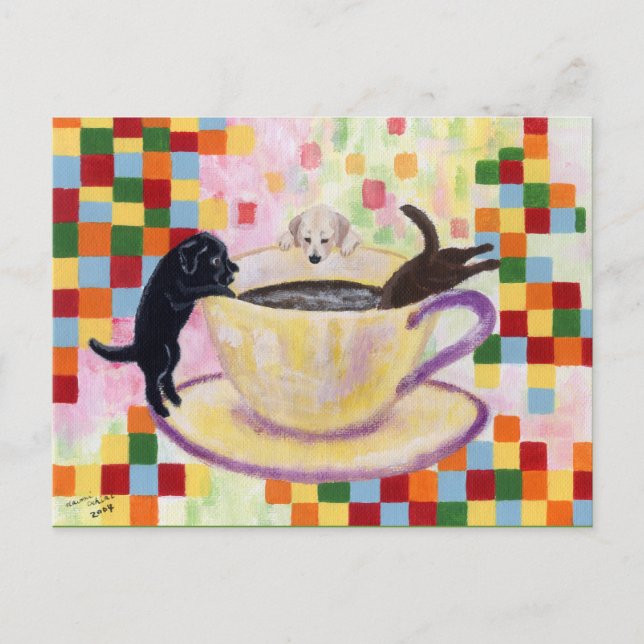 Carte Postale Café Labradors (Devant)