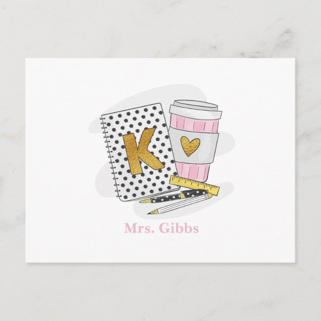 Carte Postale Café personnalisé pour l'appréciation des enseigna (Devant)