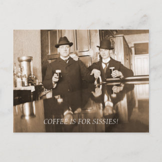 Carte Postale Café pour Sissies 1890 Hommes Boire de la bière