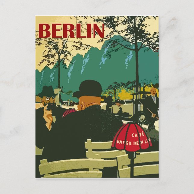 Carte Postale Café restaurant dans la rue de Berlin (Devant)