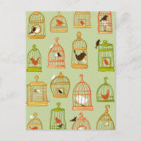 Cages d'oiseaux sur vert