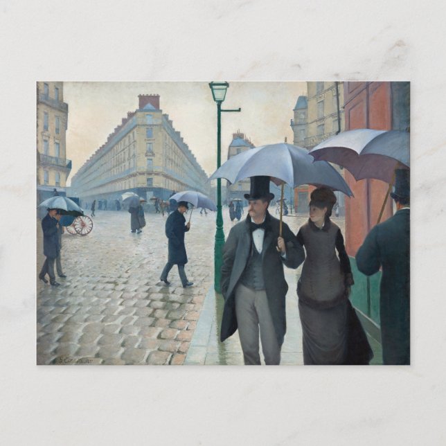 Carte Postale Caillebotte Paris Street Rainy Day Peinture (Devant)