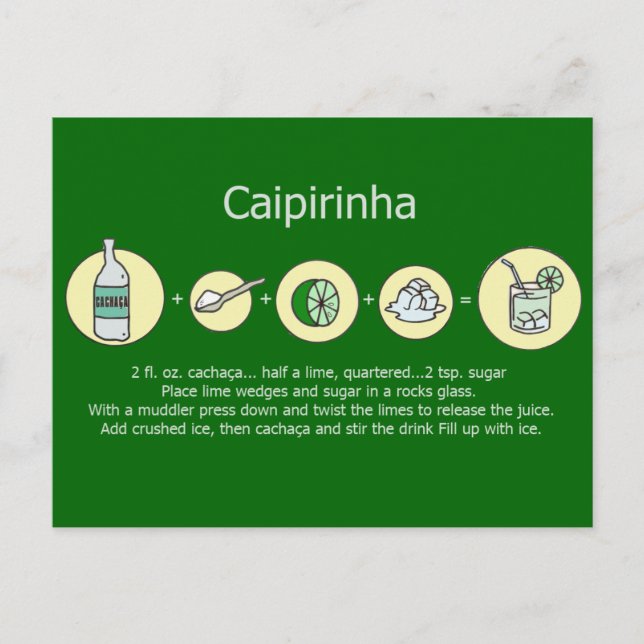 Carte Postale Caipirinha, boisson brésilienne (Devant)