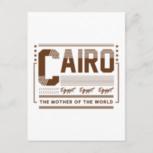 Carte Postale Caire Égypte Typographie Graphique Design Modern
